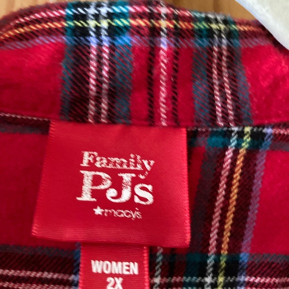 Women Family PJs red green plaid flannel 2 piece pajamas size 2X - Picture 3 of 11